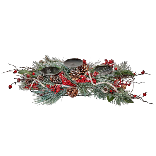 Pine And Berry Candle Holder