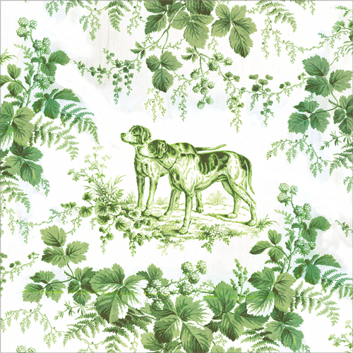 Hunting Toile Evergreen Cocktail Napkins
