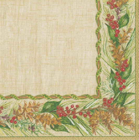 Winter Garland Cocktail Napkin