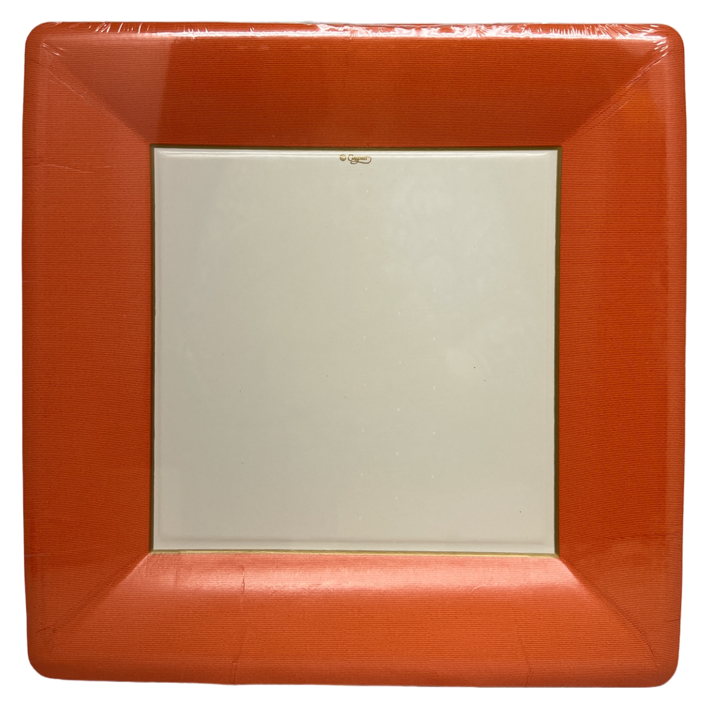 Grosgrain Deep Orange - Square Dinner Plate