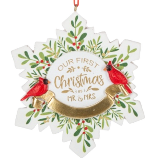 Snowflake Ornament - Our First Christmas as Mr. And Mrs.