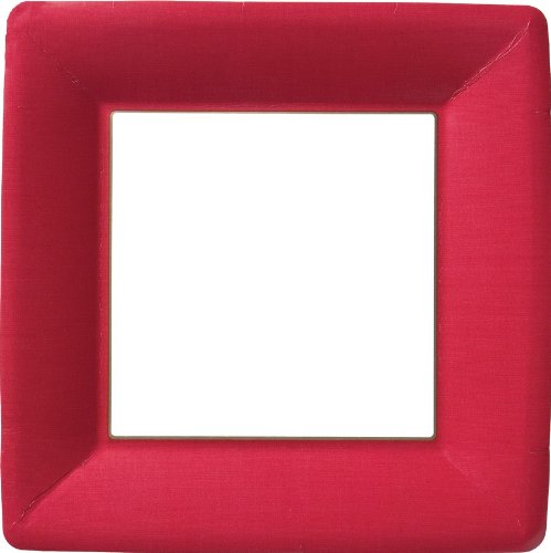 Classic Red Linen Paper - Dinner Plates