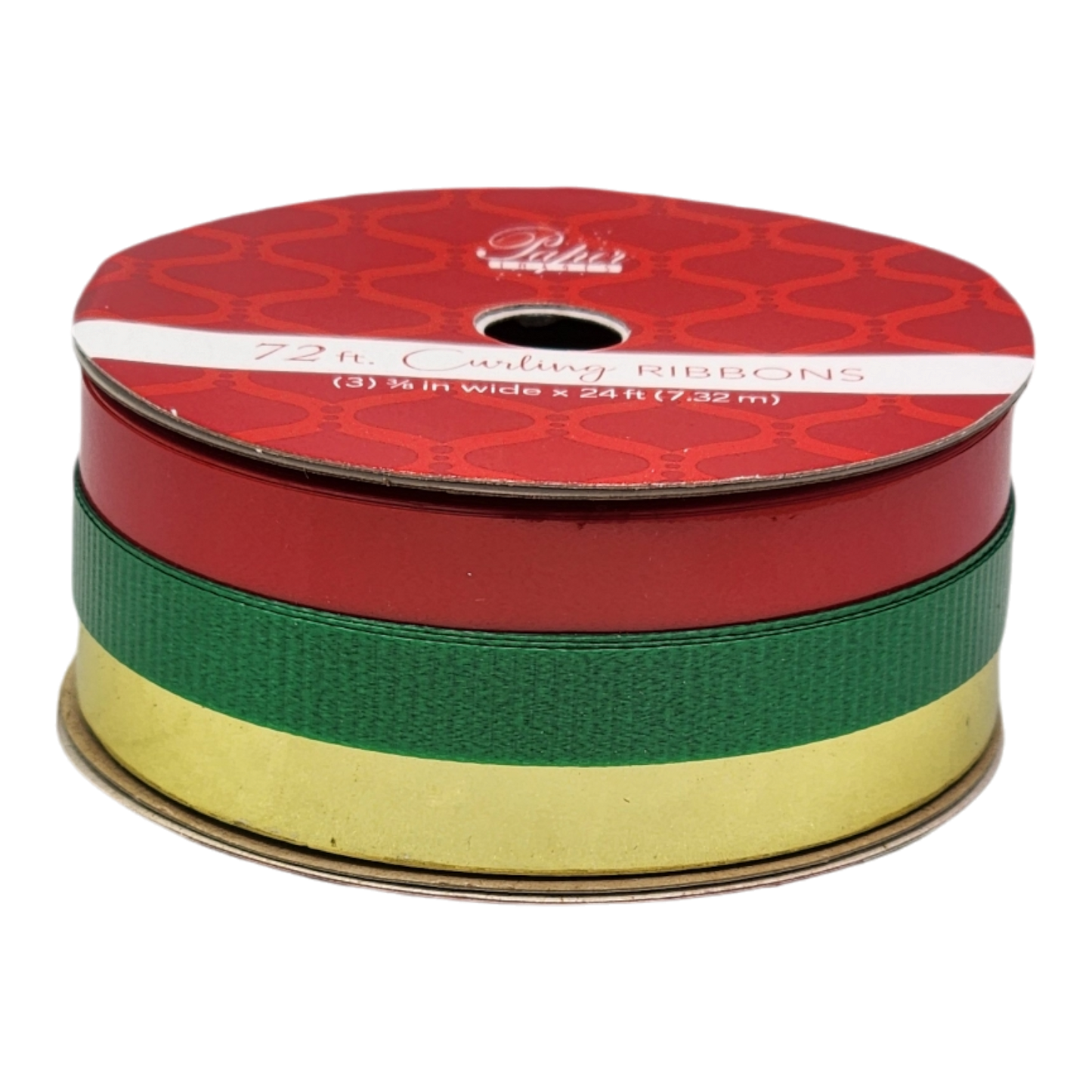 3/8 Inch Curling Ribbon - 3 Colors - 24 Feet Each - Red/Green/Gold