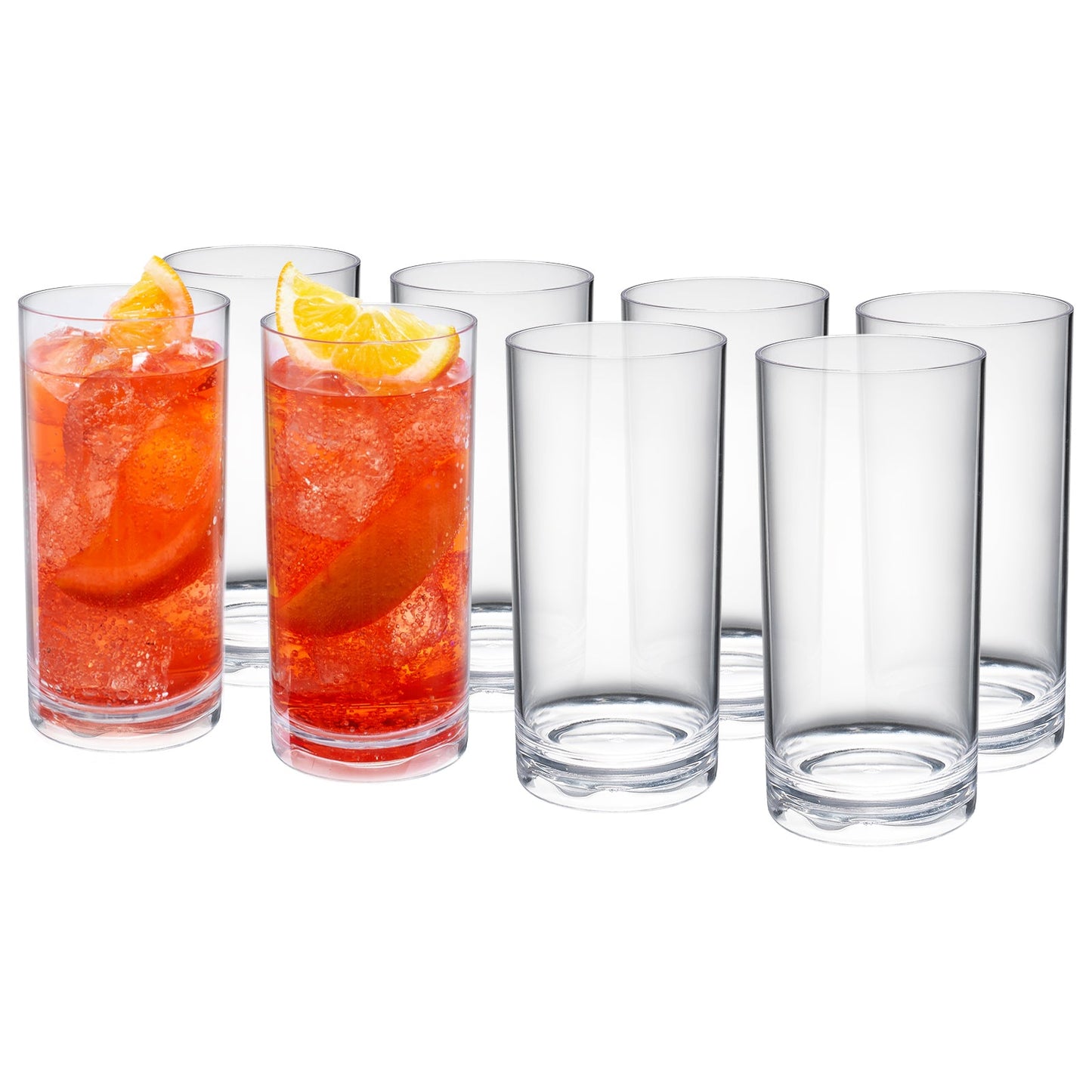 Barcelona Acrylic Highball Glassware, Set of 8
