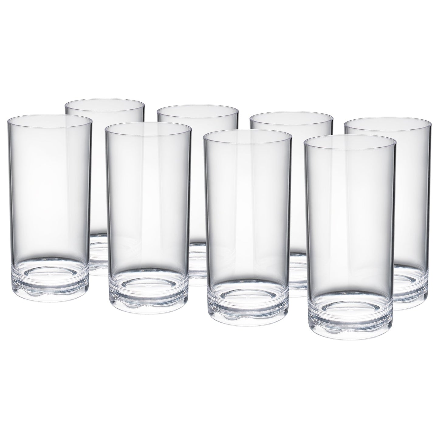 Barcelona Acrylic Highball Glassware, Set of 8