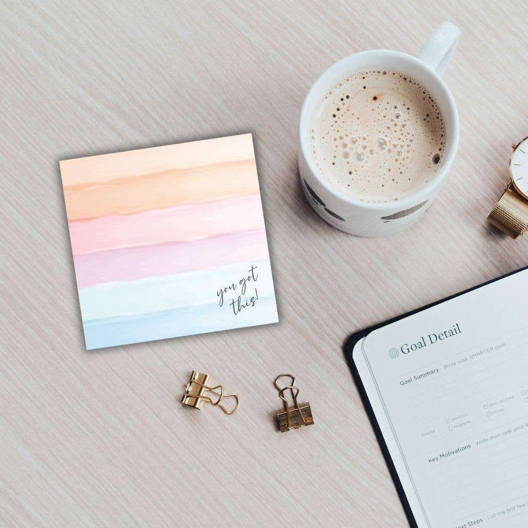 You Got This Post-it® Note Pad 4" x 4" Watercolor Sticky Notes