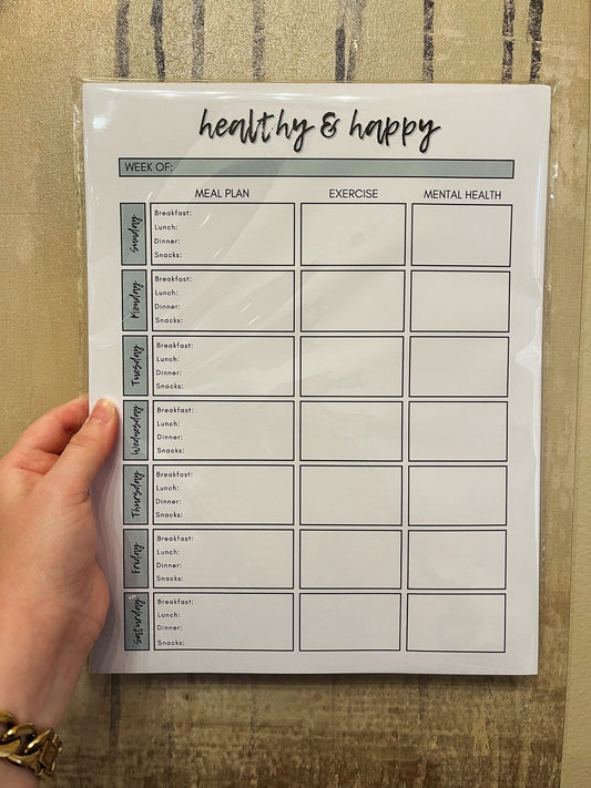 Healthy and Happy Weekly Planner Notepad