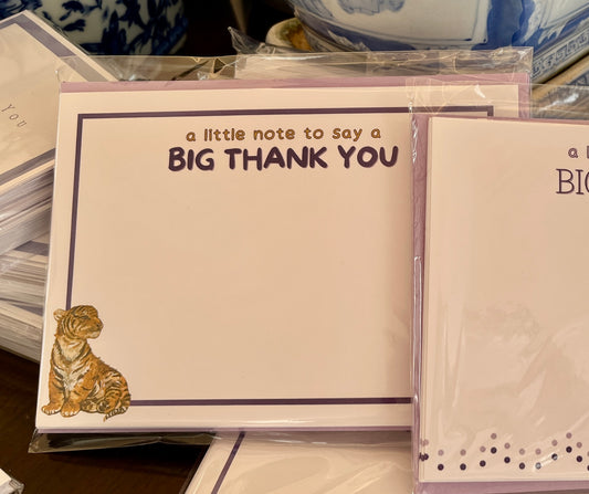 Tiger Themed, BIG Thank You Stationery Set