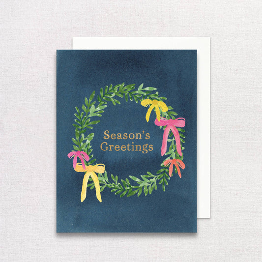 Season's Greetings Holiday Wreath Greeting Card Boxed Set of 6