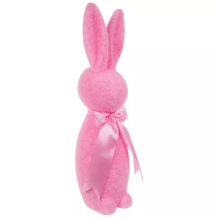 19" HOT PINK FLOCKED BUNNY