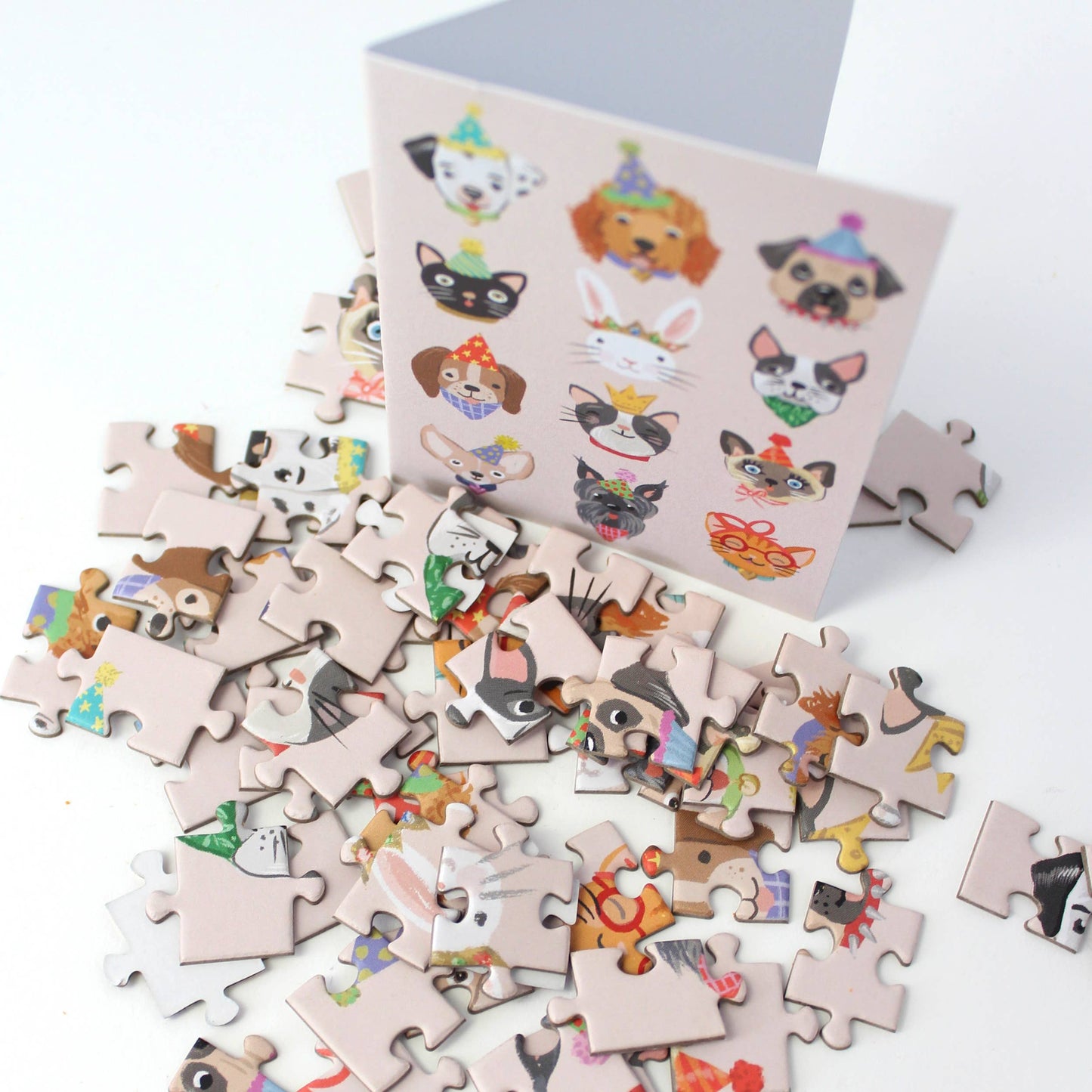 Puzzle Greeting Card - Party Animals
