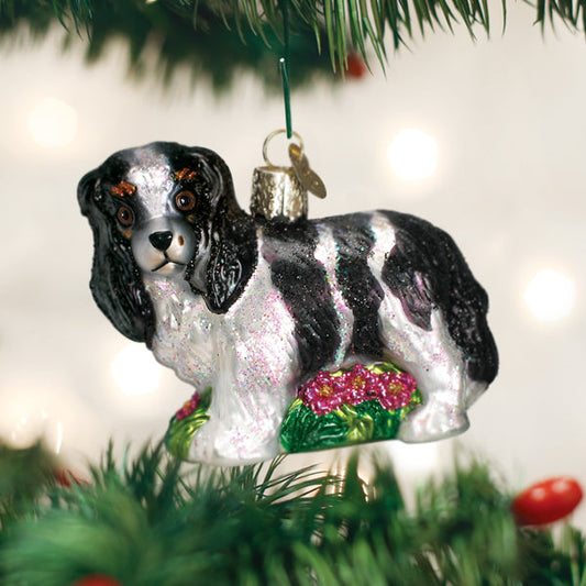 Black/white King Charles Spani Ornament