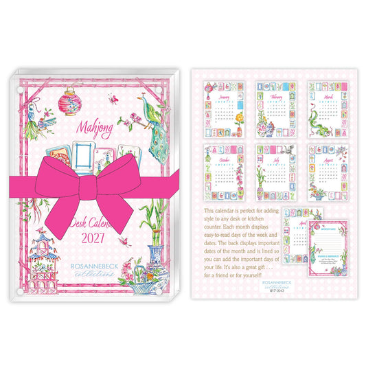 2027 Handpainted Mahjong Calendar With 5" by 7" Frame
