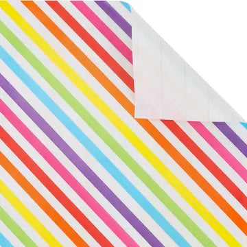 Colorful, Diagonal Striped Wrapping Paper Roll 30" x 10'