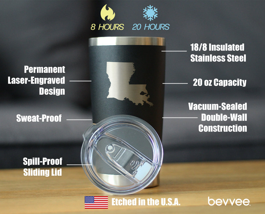 Louisiana State Outline - 20 oz Coffee Tumbler