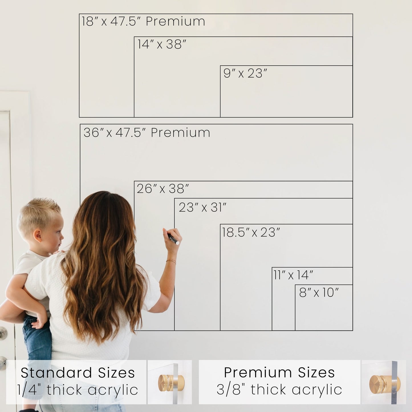 Weekly Acrylic Calendar + 2 Sections | Horizontal Madi