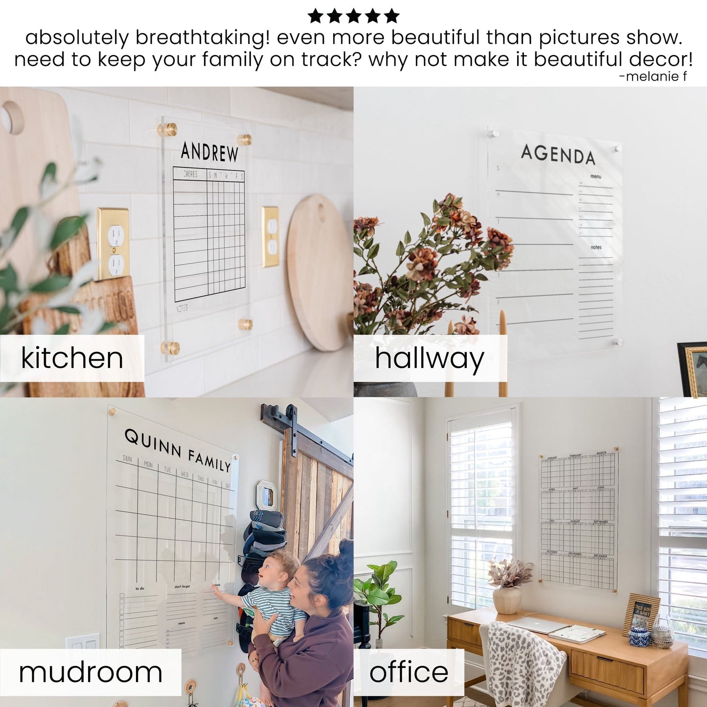 Weekly Acrylic Calendar + 2 Sections | Vertical Madi