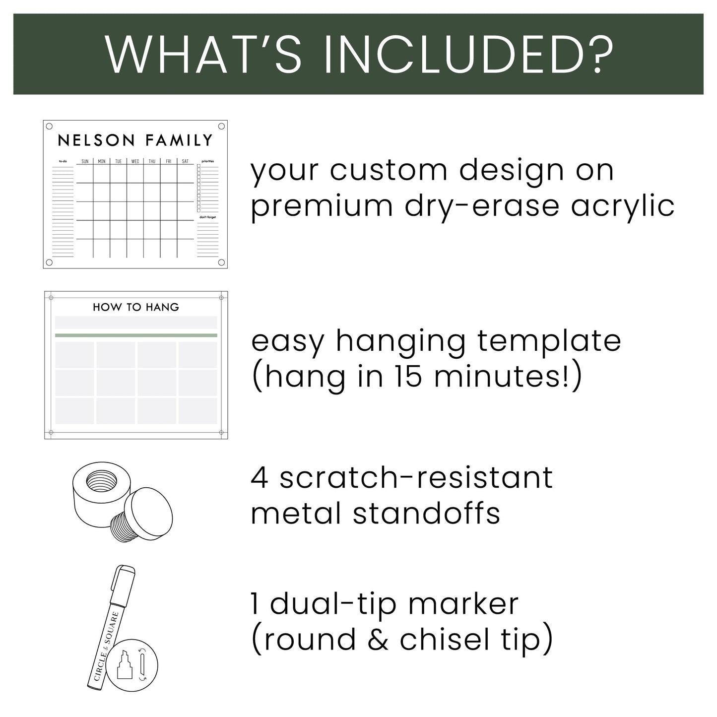 Weekly Acrylic Calendar + 2 Sections | Horizontal Madi