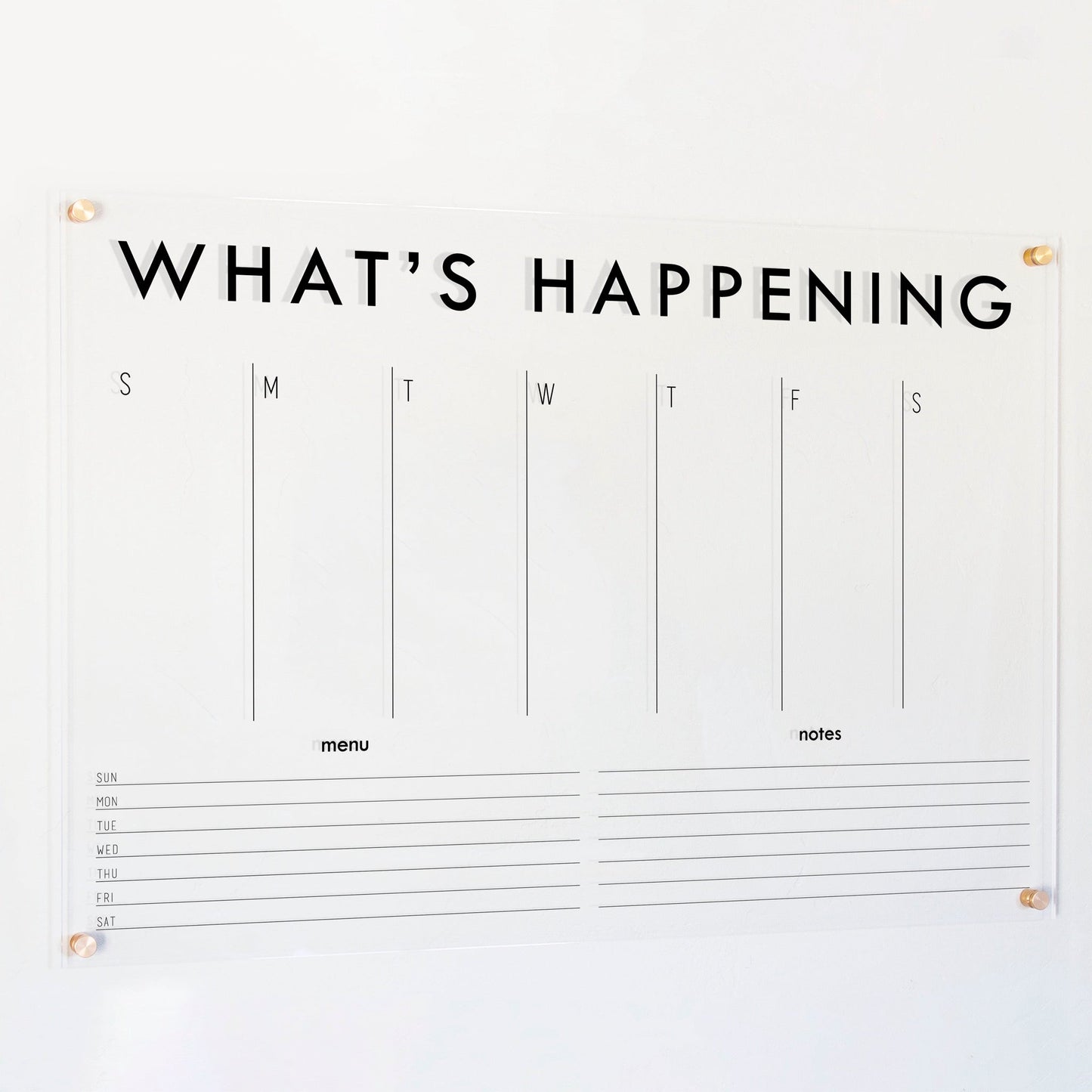 Weekly Acrylic Calendar + 2 Sections | Horizontal Madi