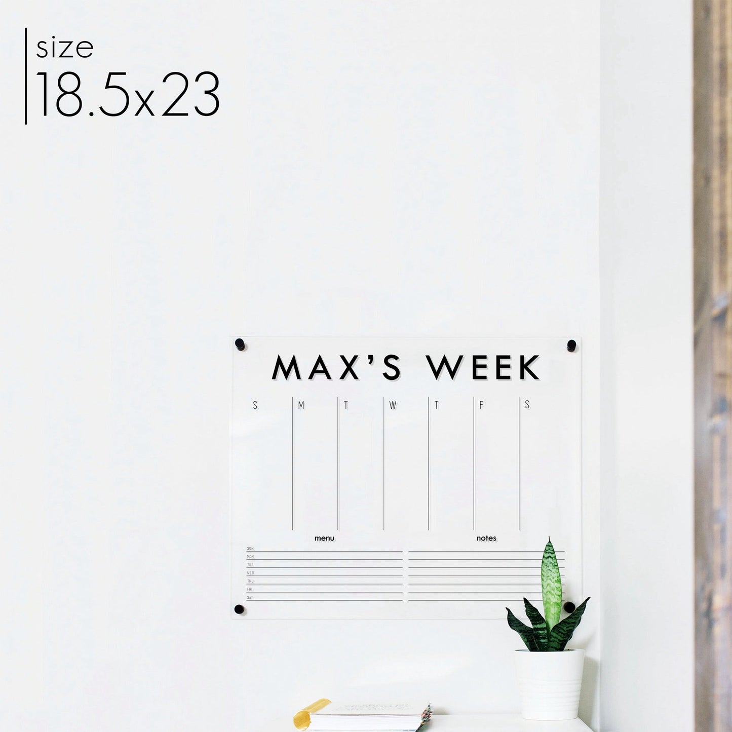 Weekly Acrylic Calendar + 2 Sections | Horizontal Madi