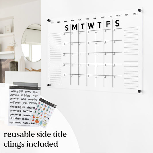 Ever Changing Acrylic Calendar | Minimalist Horizontal