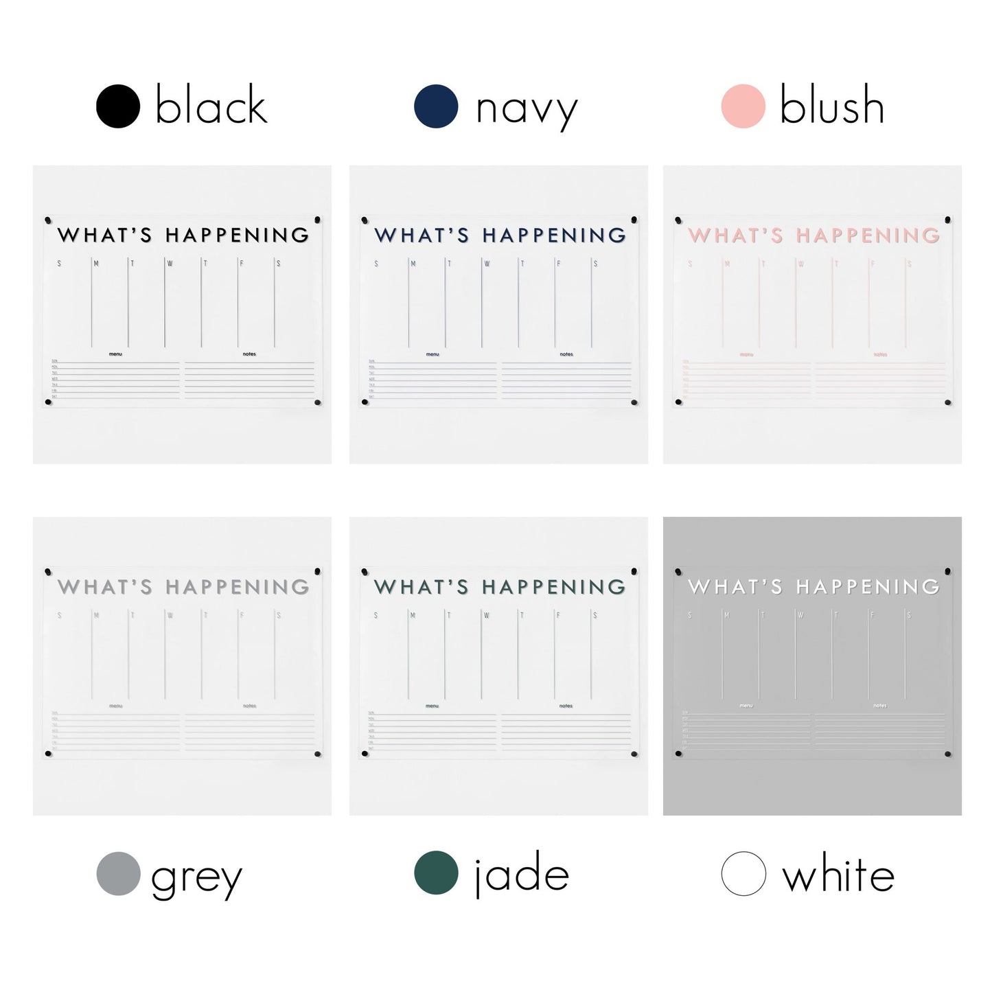 Weekly Acrylic Calendar + 2 Sections | Horizontal Madi