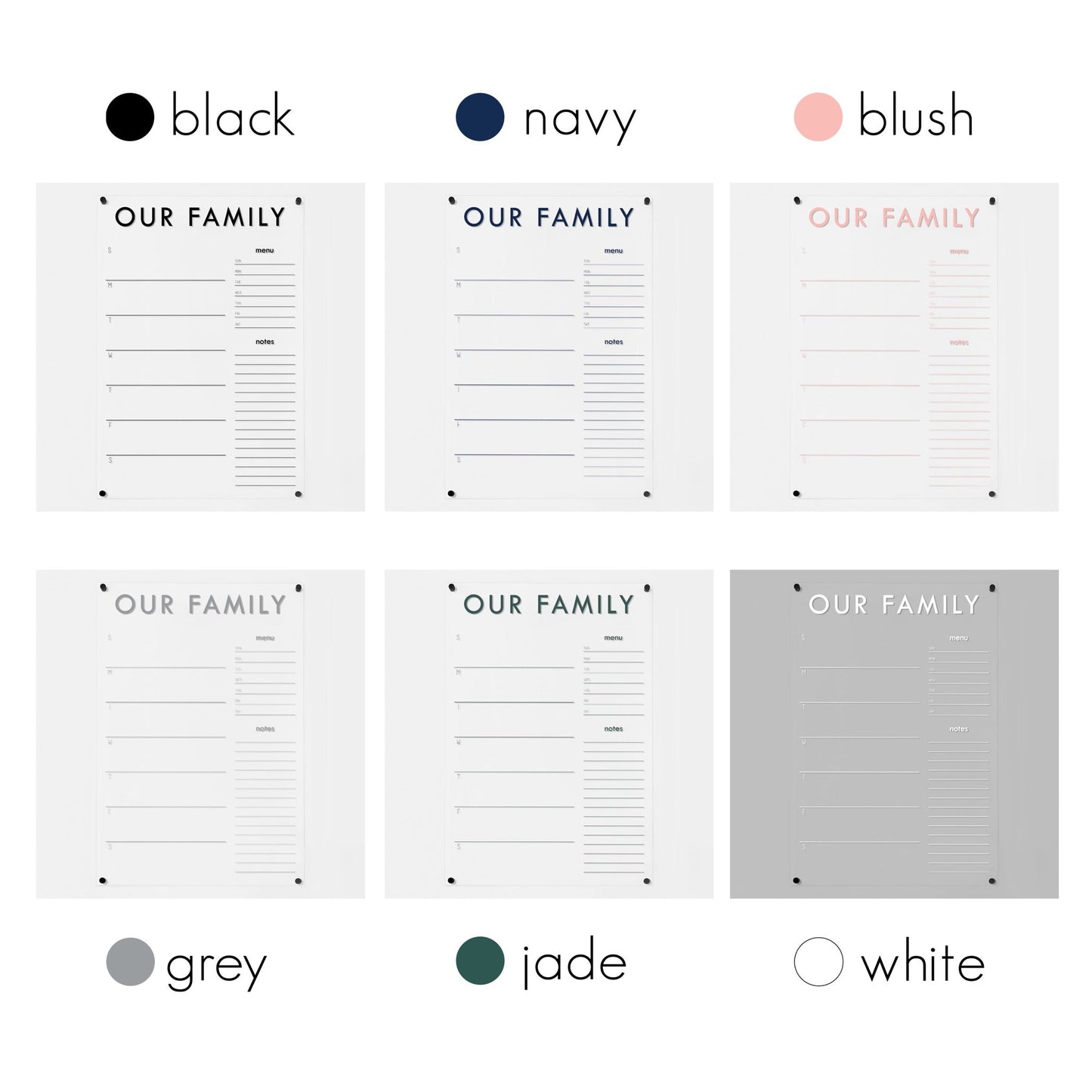 Weekly Acrylic Calendar + 2 Sections | Vertical Madi