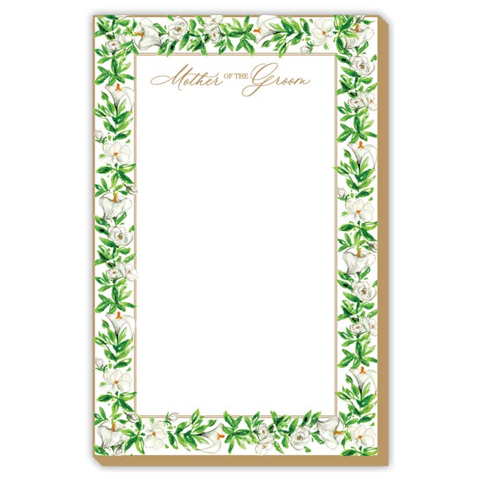 Mother of the Groom Calla Lilly Border Luxe Large Notepad