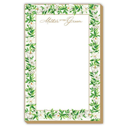 Mother of the Groom Calla Lilly Border Luxe Large Notepad