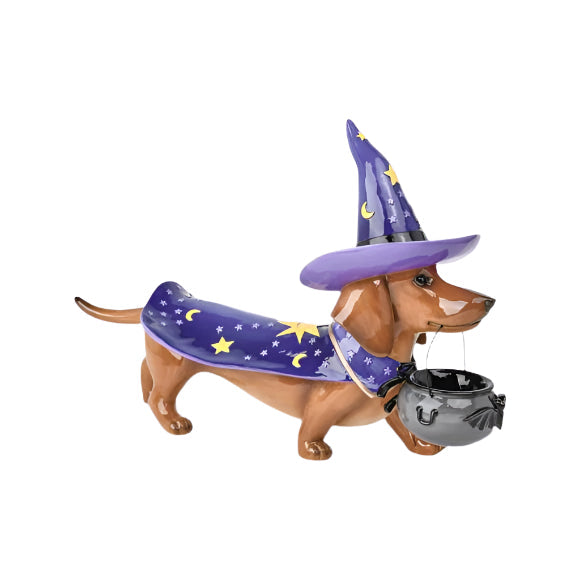 22" Resin Halloween Costume Wizard Dachshund Dog