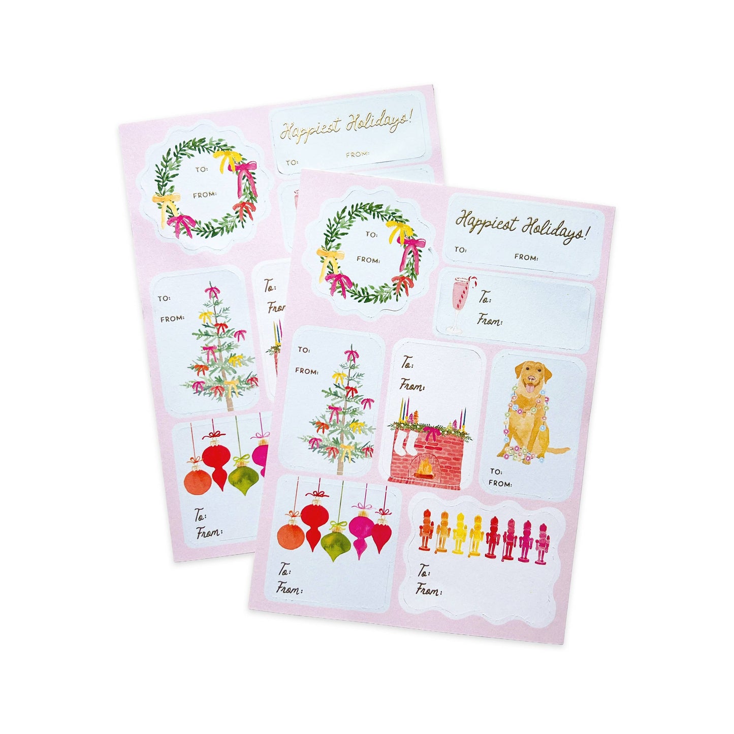 Gold Foil Holiday Gift Tag Sticker Sheet | Gift Tag Labels