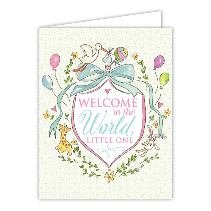 "Welcome To The World Little One" Icon Crest Greeting Card