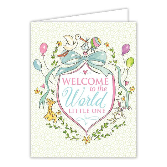 "Welcome To The World Little One" Icon Crest Greeting Card