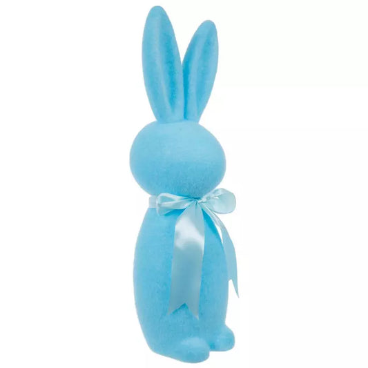 19" BLUE FLOCKED BUNNY