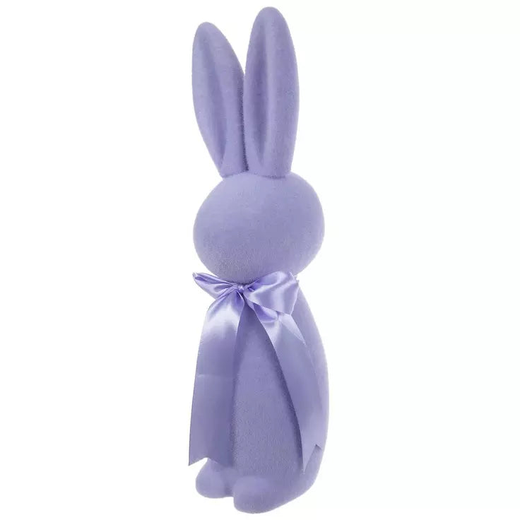 19" LAVENDER FLOCKED BUNNY
