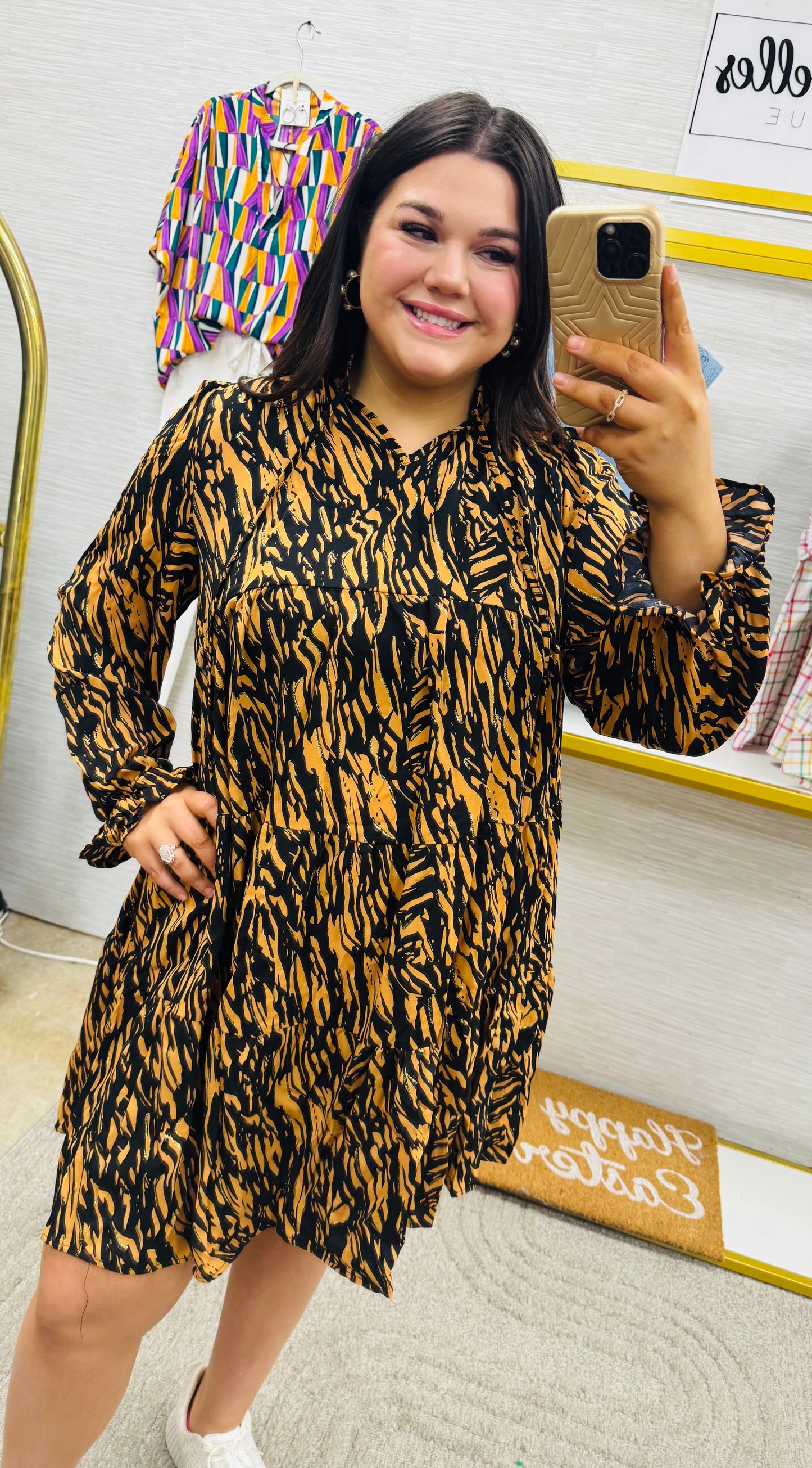 Caramel & Black Tiger Dress