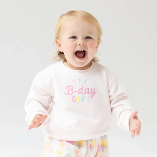 Birthday Girl Embroidered Oversized Sweatshirt