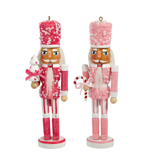 6" Pink Nutcracker Ornament - SET OF 2