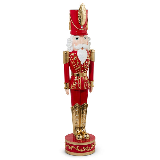 Christmas Carousel Collection - 48" Red and Gold Traditional Nutcracker
