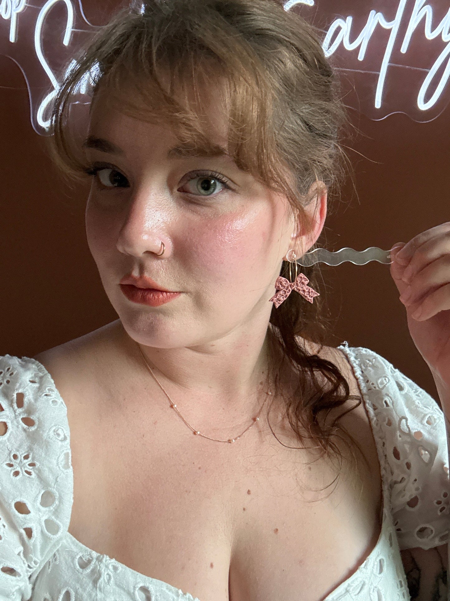 Floral Ribbons, in Soft Terracotta