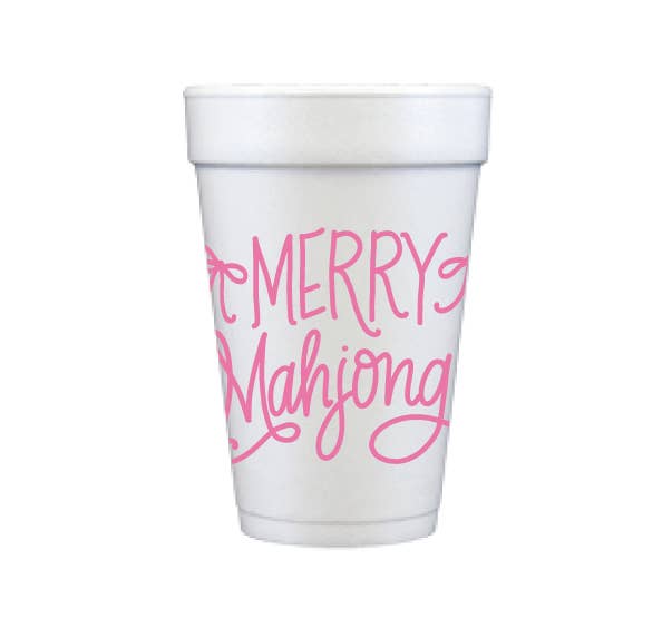 Merry Mahjong | Christmas Styrofoam Cups & Cocktail Napkins