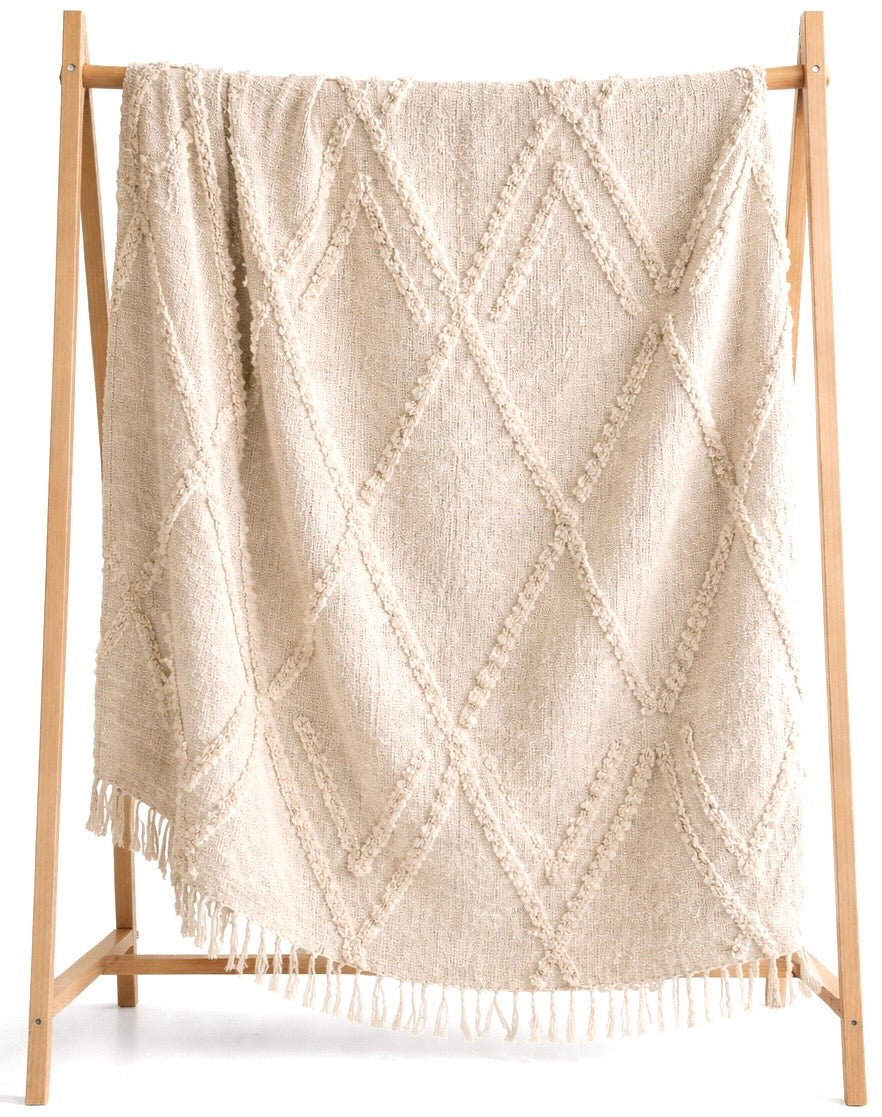 Maya Throw Blanket – Lightweight Neutral Everyday Throw Blanket