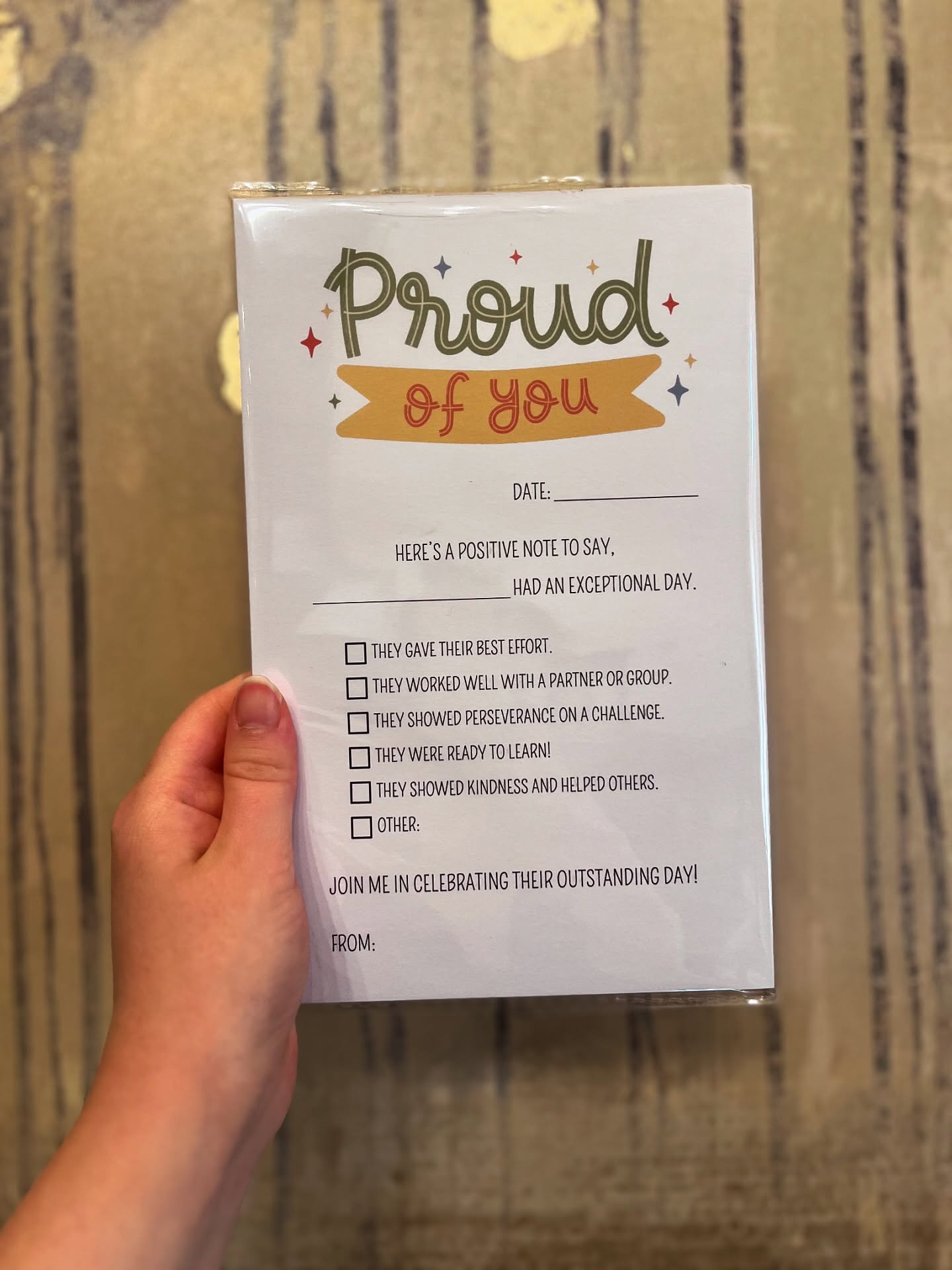 "Proud of You" Notepad