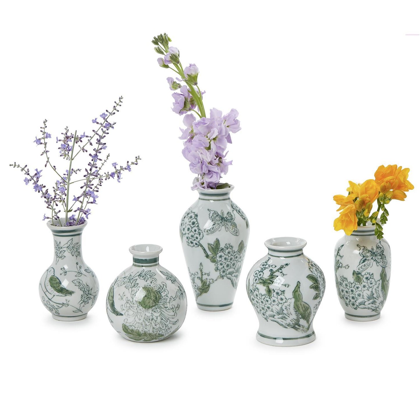 Hand-Painted Porcelain Chinoiserie Vases