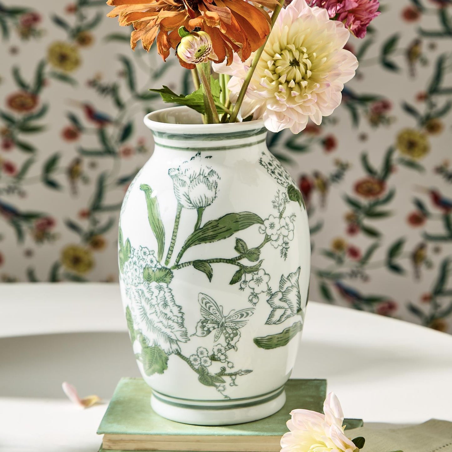Hand-Painted Porcelain Chinoiserie Vases