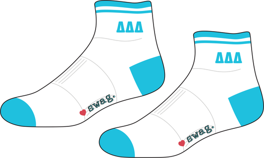Delta Delta Delta Quarter Socks