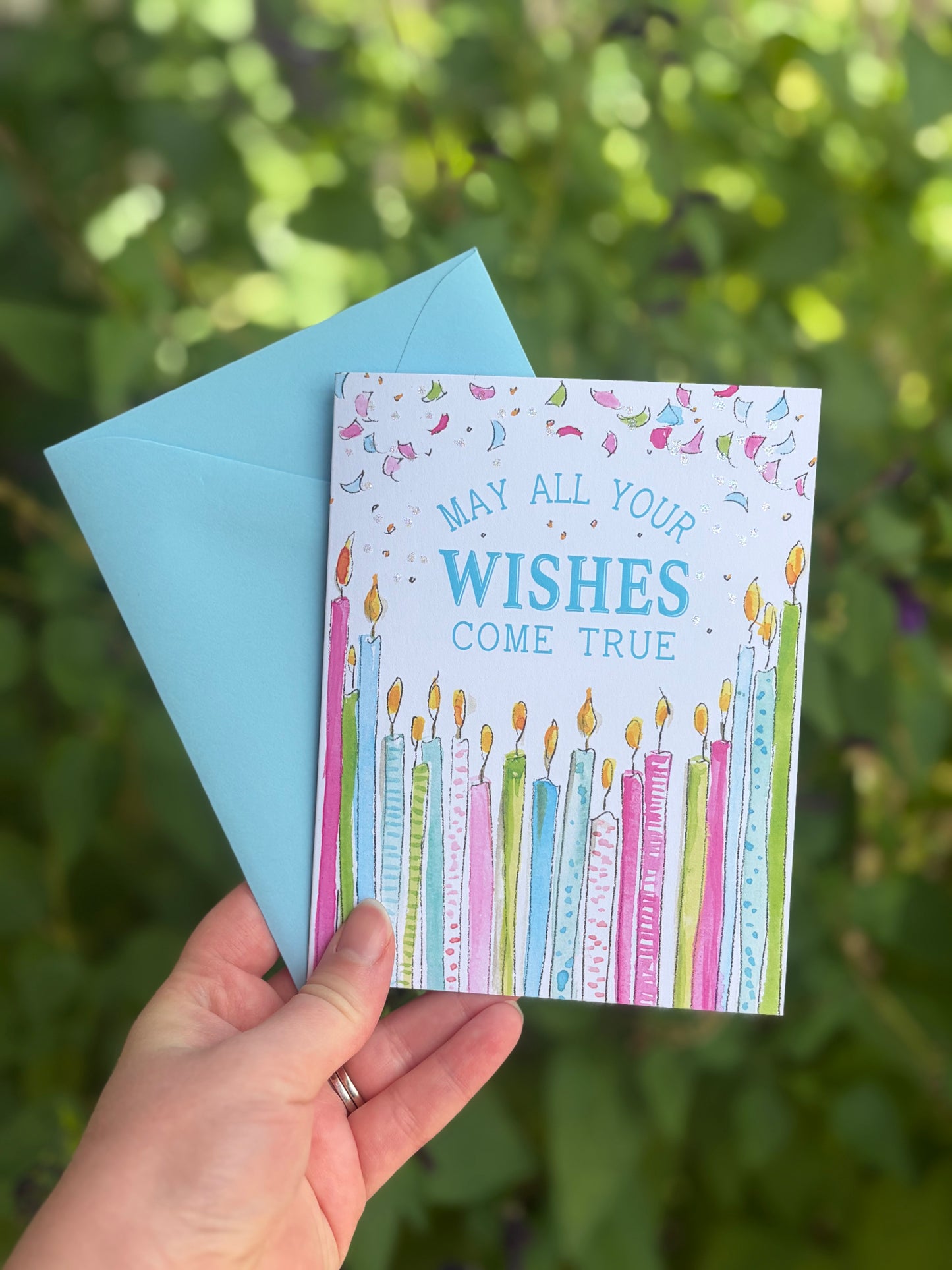 "May All Your Wishes Come True" Candles & Confetti Greeting Card