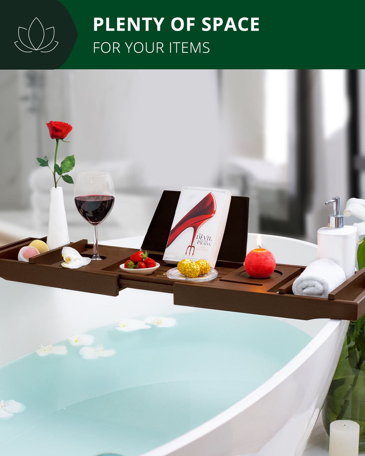 Bathtub Caddy Tray, Brown