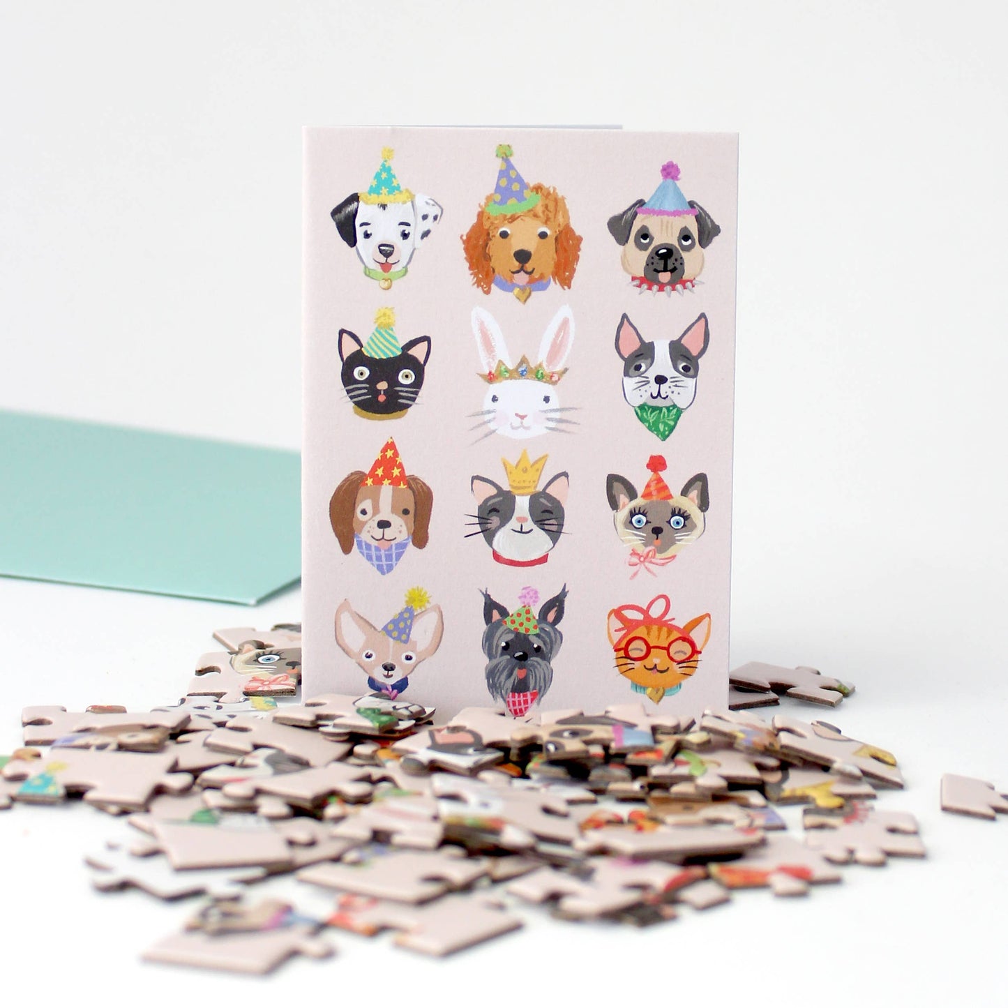 Puzzle Greeting Card - Party Animals