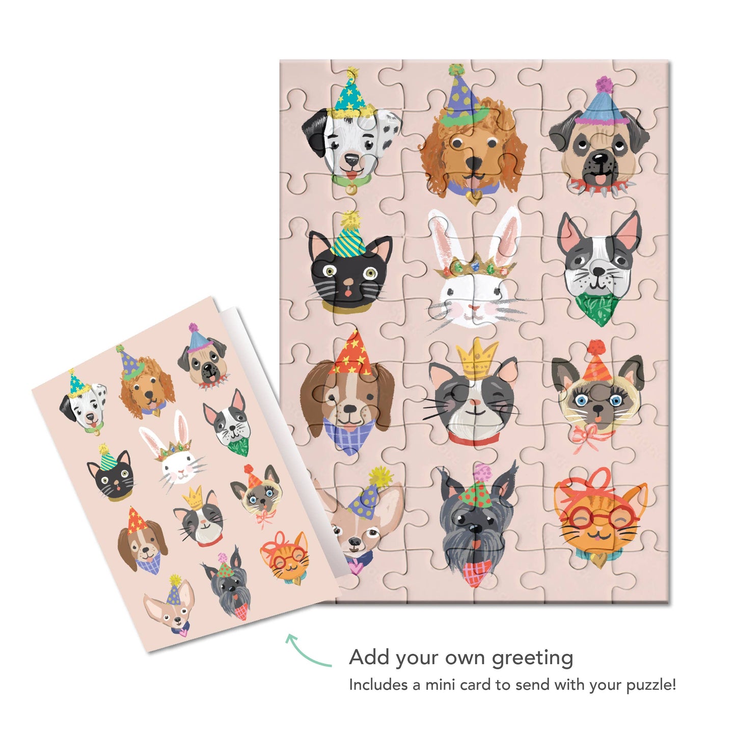 Puzzle Greeting Card - Party Animals